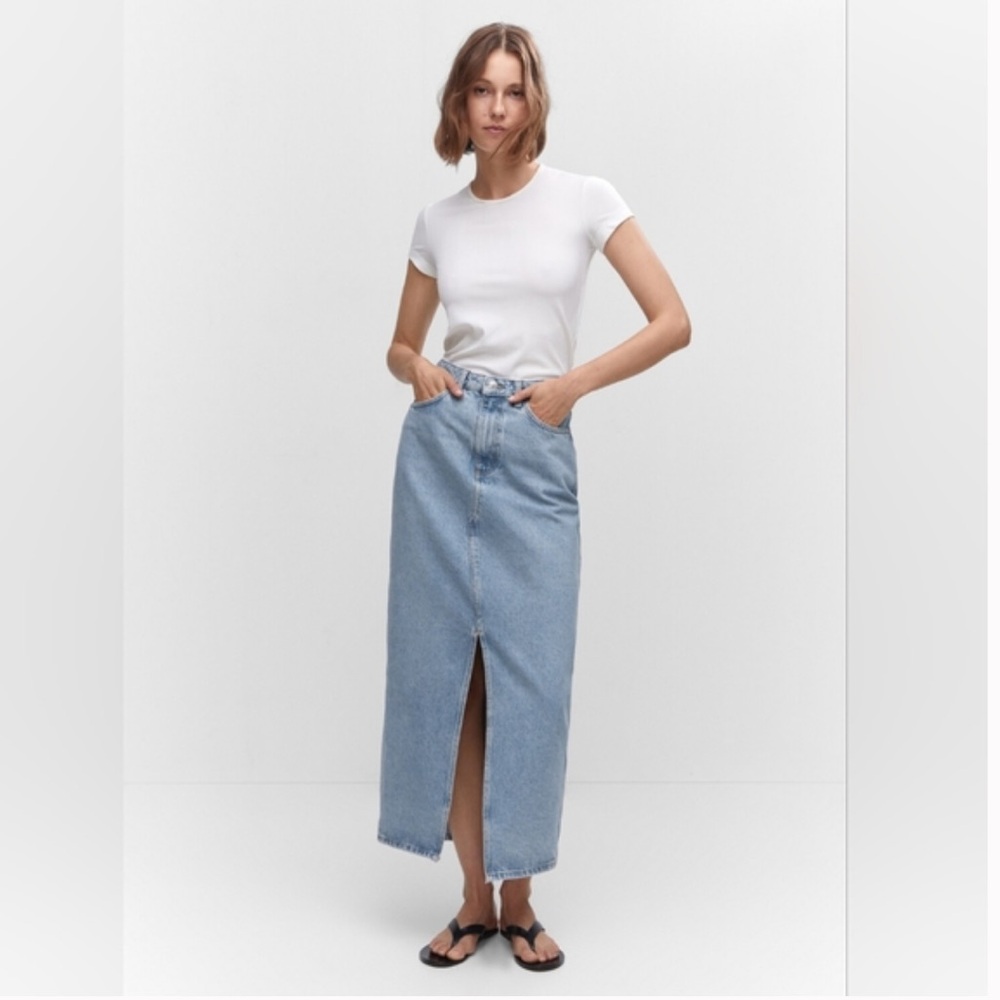 MANGO maxi denim skirt